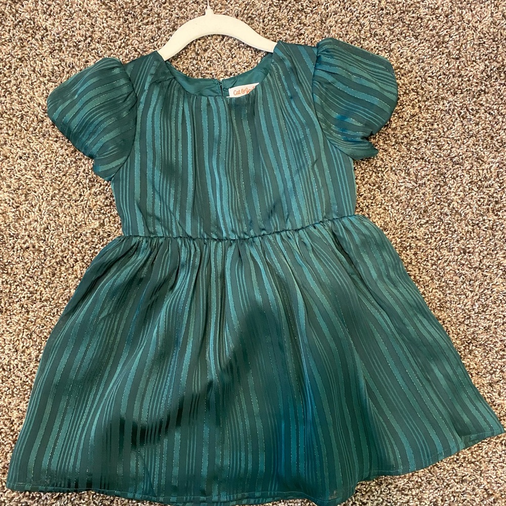 Cat & Jack Teal Striped Kids Dress